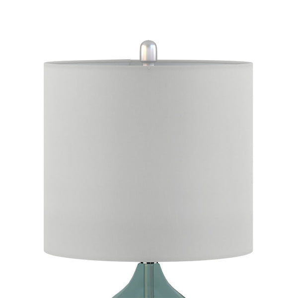 English Elm Curved Glass Gourd Table Lamp Set Sculptural Bedside Lighting with Drum Shade B03594971