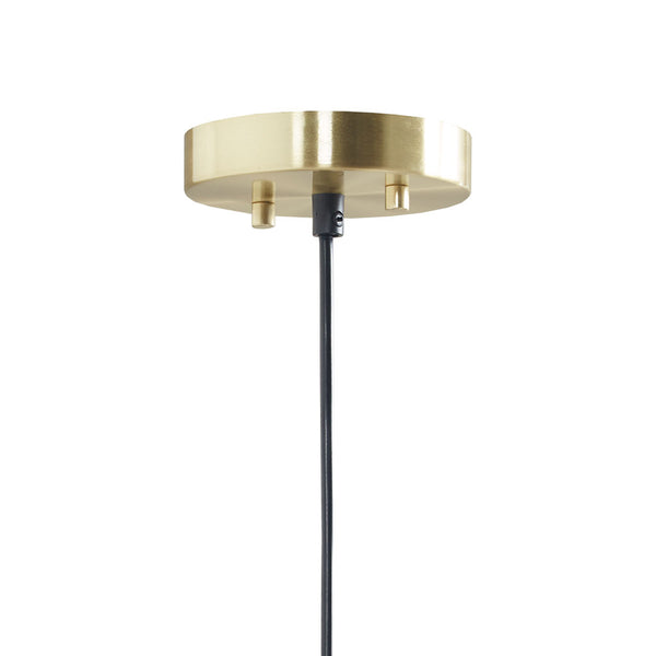 English Elm 2-Tier Layered Shade Pendant Matte White & Gold Mid-Century Modern Dining Light Fixture, 15" Dia B03596563