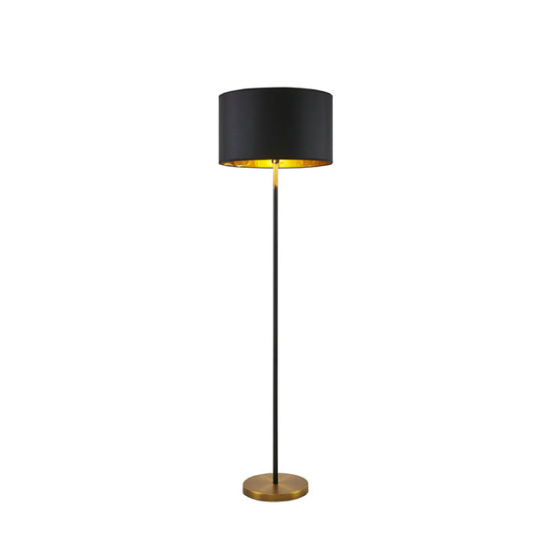 English Elm Metal Floor Lamp Martha Stewart Hunts – Black Stem, Gold Base & Metallic Shade Interior, 59"H Stylish Lighting B03599403