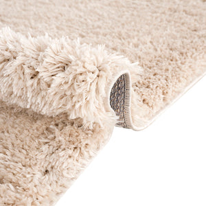 English Elm Super Soft Polyester Shag Area Rug - Cream High-Pile 4x6, Non-Slip Latex Backing, Plush Modern Decor B03597944