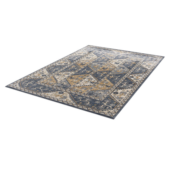 English Elm Tiled Madison Park Dakota Tile Border Area Rug 8x10 Blue Cream Geometric Non-Slip Polypropylene B03597937