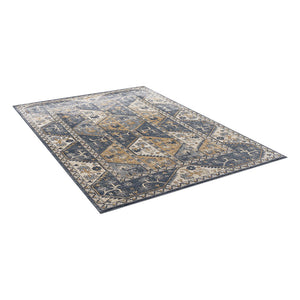 English Elm Tiled Madison Park Dakota Tile Border Area Rug 8x10 Blue Cream Geometric Non-Slip Polypropylene B03597937