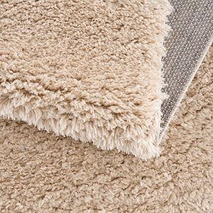 English Elm Super Plush Polyester Shag Area Rug with High Pile, Non-Slip Latex Backing, Easy Vacuum Care, Chic Texture Cream 78.74 L x 6.69 W x 6.69 H B03597946