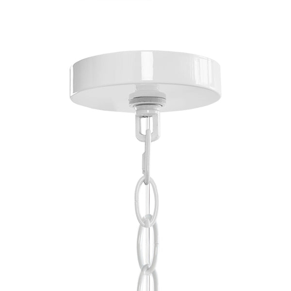English Elm 6-Light Metal Chandelier Ellie by 510 Design — Gloss White Iron 28" Dia Contemporary Unshaded Bulb Fixture B03594965