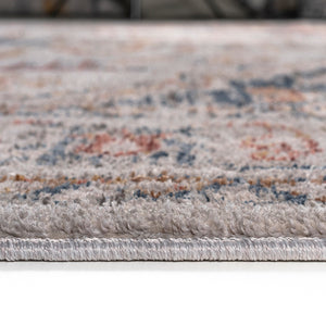 English Elm Vintage Medallion Woven Area Rug by Madison Park — Blue & Orange Vintage Medallion, Soft Pile, OEKO-TEX Safe B03598002