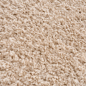English Elm Super Soft Polyester Shag Area Rug - Cream High-Pile 4x6, Non-Slip Latex Backing, Plush Modern Decor B03597944