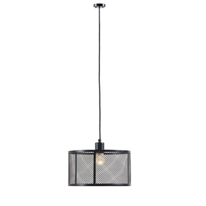 English Elm Metal Mesh Pendant INK+IVY Jaxson Industrial Black Cage Drum Light, 76" Hanging Single Fixture, Modern Illuminate B03596562
