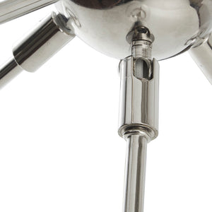 English Elm Paige Modern 12-Light Silver Chandelier with Oversized Clear Globe Shades, Adjustable Height, 39.5" Dia B03596549