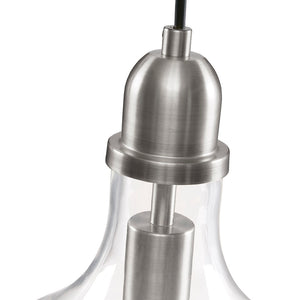 English Elm Auburn Bell Shaped Glass Pendant Light with Silver Iron Accents, 9" Shade, Industrial Vaulted Mounting B03597665