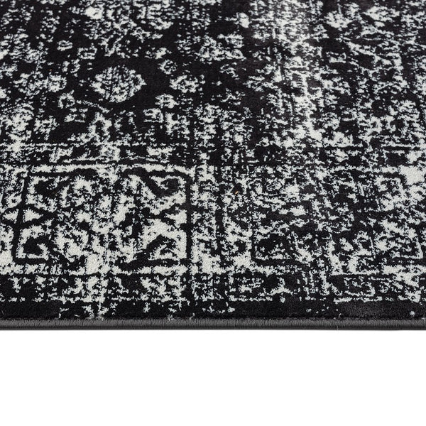 English Elm Distressed Madison Park Chadwick Persian Woven Rug - Black & Cream Distressed Vintage Look, OEKO-TEX Safe, Stain Resistant B03598020