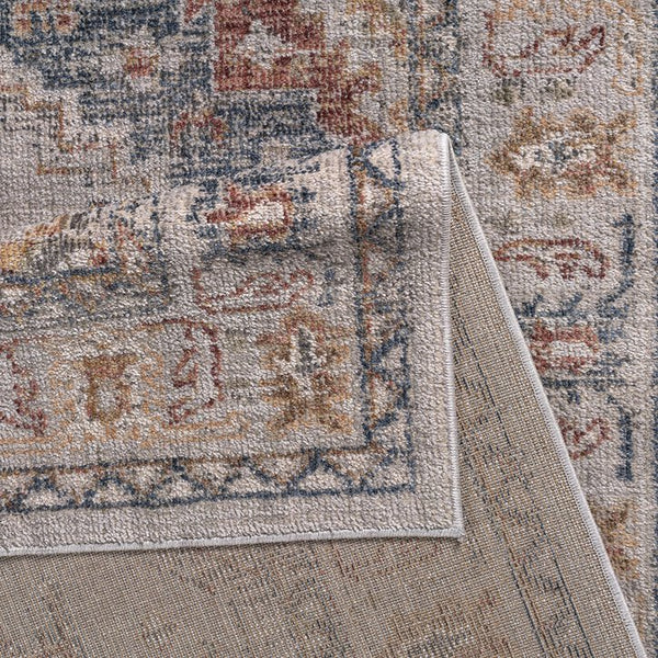 English Elm Vintage Medallion Woven Area Rug by Madison Park — Blue & Orange Vintage Medallion, Soft Pile, OEKO-TEX Safe B03598002