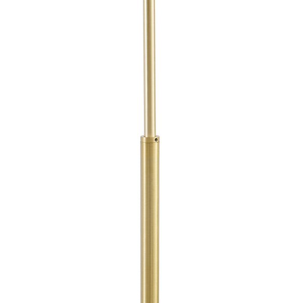 English Elm Arched Hampton Hill Auburn Floor Lamp with White Marble Base, Gold Finish & Bell Glass Shade, 64.5" B03597670