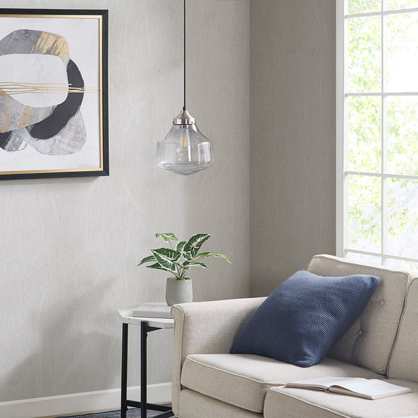 English Elm Elm Smoke-Glass Bell Pendant Light with Antique Brass Canopy, Farmhouse Kitchen Island Accent B03595701