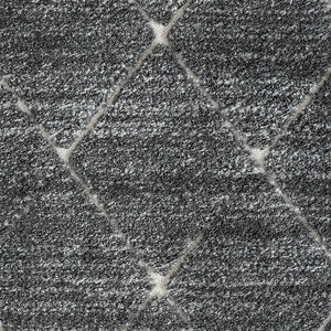 English Elm Talas Sophie Shag Area Rug 5x7 Grey Cream Diamond Trellis High Pile Plush, Non-Slip, OEKO-TEX Certified B03597989