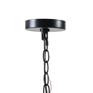 English Elm Farmhouse INK+IVY Adele Metal Pendant Light with 3-Glow Wood-Grain Frame, Black Chain Accent, 50.5" B03596561