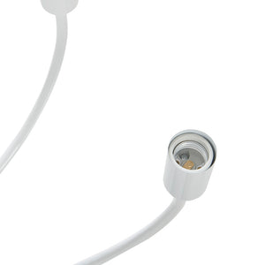 English Elm 6-Light Metal Chandelier Ellie by 510 Design — Gloss White Iron 28" Dia Contemporary Unshaded Bulb Fixture B03594965