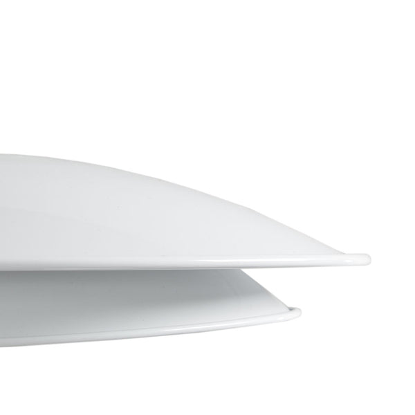 English Elm 2-Tier Layered Shade Pendant Matte White & Gold Mid-Century Modern Dining Light Fixture, 15" Dia B03596563