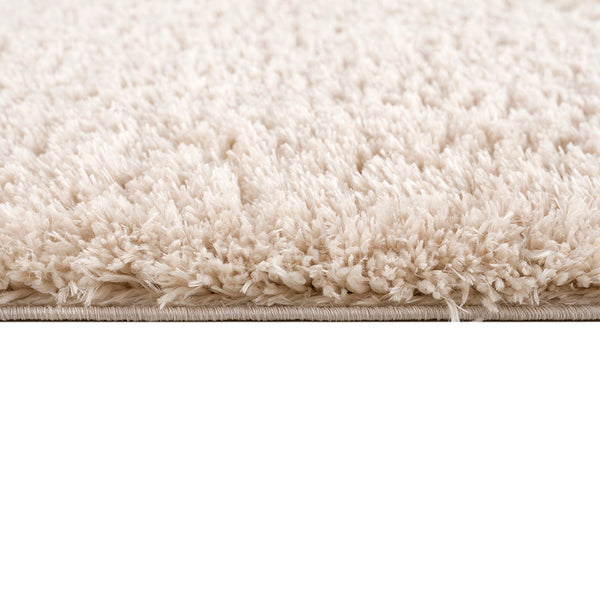 English Elm Super Soft Polyester Shag Area Rug - Cream High-Pile 4x6, Non-Slip Latex Backing, Plush Modern Decor B03597944