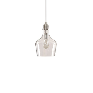 English Elm Auburn Bell Shaped Glass Pendant Light with Silver Iron Accents, 9" Shade, Industrial Vaulted Mounting B03597665