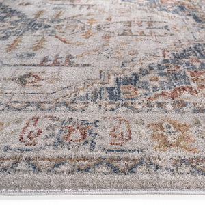 English Elm Vintage Medallion Woven Area Rug by Madison Park — Blue & Orange Vintage Medallion, Soft Pile, OEKO-TEX Safe B03598002