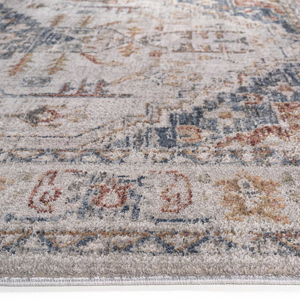 English Elm Vintage Medallion Woven Area Rug by Madison Park — Blue & Orange Vintage Medallion, Soft Pile, OEKO-TEX Safe B03598002