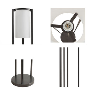 English Elm Metal Floor Lamp Charlton Matte Black 63" with Frosted Glass Cylinder Shade, Slim Minimalist Lighting Stand B03599405