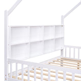 English Elm Wooden Full Size House Bed With 2 Drawers,Kids Bed With Storage Shelf, White(Expected Arrival Time: 5.15)