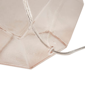 English Elm Bella Geometric Glass Table Lamp with Pink Glass Base & White Drum Shade, 60" Cord, 2-Year Warranty B03597669