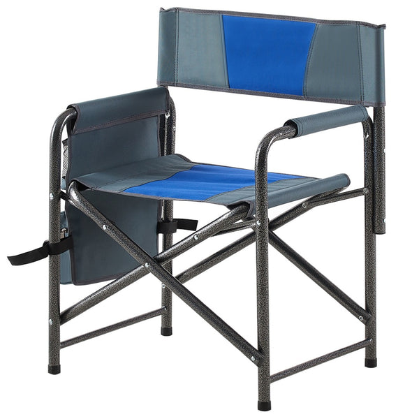 English Elm 2-piece Padded Directors Folding Chairs Steel Frame Oxford Cloth Outdoor Camping Set W24178768