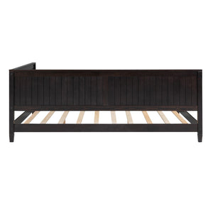 English Elm Full Size Mid-century Wood Sofa Daybed with Slat Kit for Guest and Studio Rooms Espresso WF297690AAP