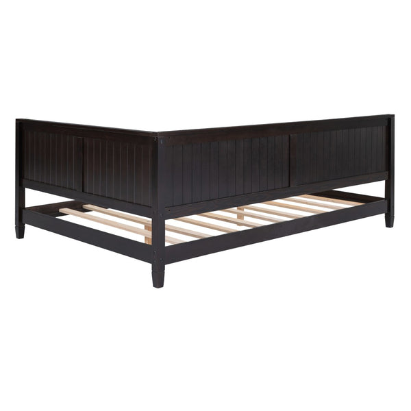 English Elm Full Size Mid-century Wood Sofa Daybed with Slat Kit for Guest and Studio Rooms Espresso WF297690AAP