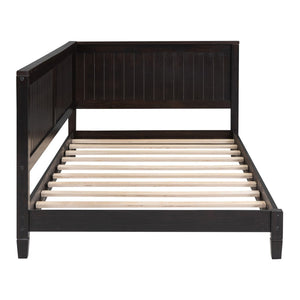 English Elm Twin Mid-century Wood Daybed Sofa Frame for Guest Room or Studio Living Espresso WF297689AAP