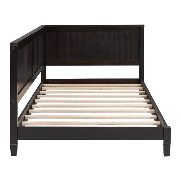 English Elm Twin Mid-century Wood Daybed Sofa Frame for Guest Room or Studio Living Espresso WF297689AAP