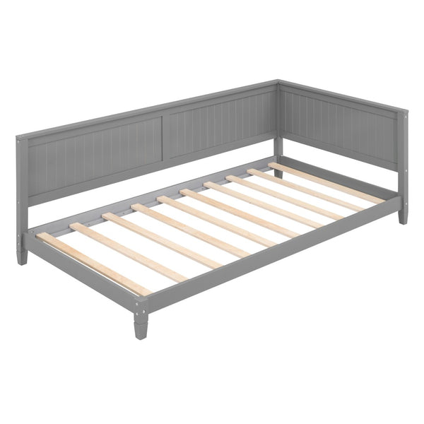 English Elm Twin Mid-century Wood Daybed Sofa Frame for Guest Room or Studio Living Gray WF297689AAE