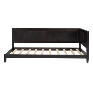 English Elm Twin Mid-century Wood Daybed Sofa Frame for Guest Room or Studio Living Espresso WF297689AAP