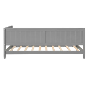 English Elm Twin Mid-century Wood Daybed Sofa Frame for Guest Room or Studio Living Gray WF297689AAE