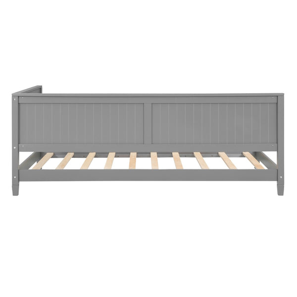 English Elm Twin Mid-century Wood Daybed Sofa Frame for Guest Room or Studio Living Gray WF297689AAE
