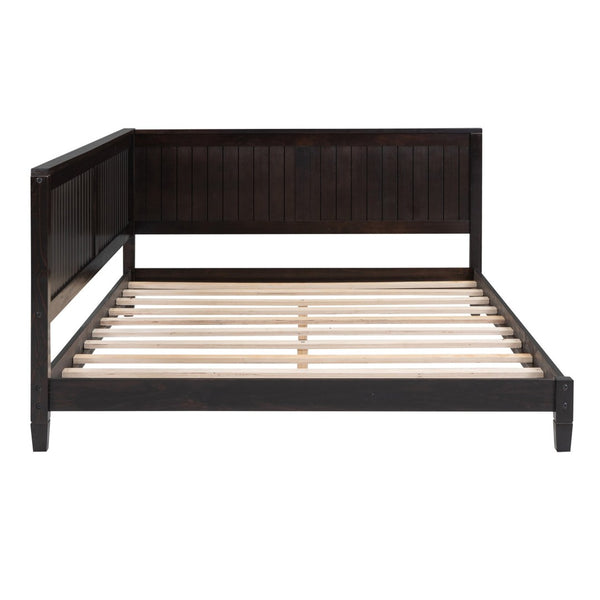 English Elm Full Size Mid-century Wood Sofa Daybed with Slat Kit for Guest and Studio Rooms Espresso WF297690AAP