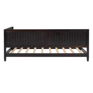 English Elm Twin Mid-century Wood Daybed Sofa Frame for Guest Room or Studio Living Espresso WF297689AAP