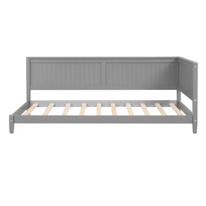 English Elm Twin Mid-century Wood Daybed Sofa Frame for Guest Room or Studio Living Gray WF297689AAE