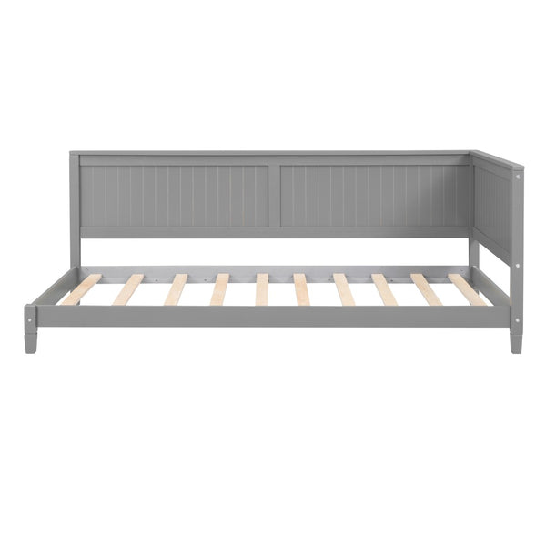 English Elm Twin Mid-century Wood Daybed Sofa Frame for Guest Room or Studio Living Gray WF297689AAE