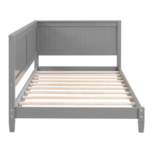 English Elm Twin Mid-century Wood Daybed Sofa Frame for Guest Room or Studio Living Gray WF297689AAE