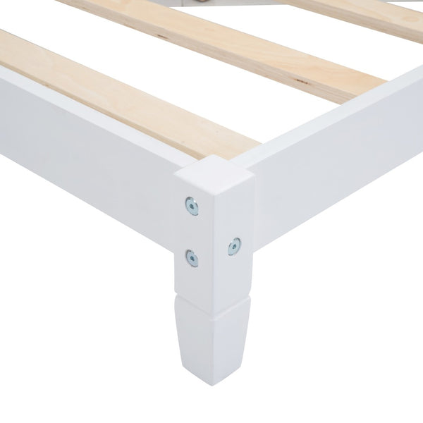 English Elm Twin Mid-century Wood Daybed Sofa Frame for Guest Room or Studio Living White WF297689AAK