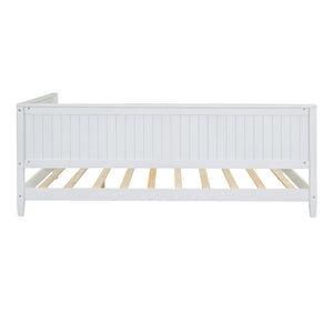 English Elm Full Size Mid-century Wood Sofa Daybed with Slat Kit for Guest and Studio Rooms White WF297690AAK