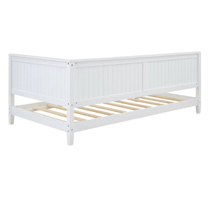English Elm Twin Mid-century Wood Daybed Sofa Frame for Guest Room or Studio Living White WF297689AAK
