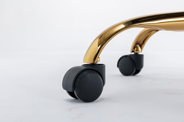 English Elm HengMing Dark Green Faux Fur Swivel Desk Chair — Plush Velvet High-Back, Adjustable Height & Wheels W21283036