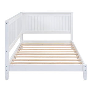 English Elm Twin Mid-century Wood Daybed Sofa Frame for Guest Room or Studio Living White WF297689AAK