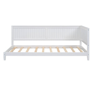 English Elm Twin Mid-century Wood Daybed Sofa Frame for Guest Room or Studio Living White WF297689AAK