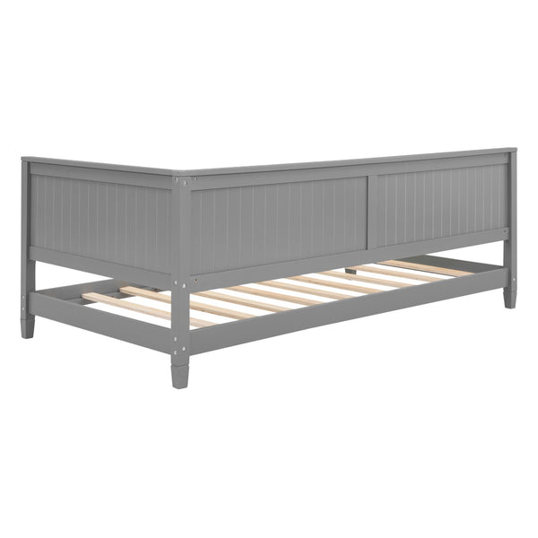 English Elm Twin Mid-century Wood Daybed Sofa Frame for Guest Room or Studio Living Gray WF297689AAE