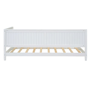 English Elm Twin Mid-century Wood Daybed Sofa Frame for Guest Room or Studio Living White WF297689AAK